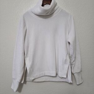 Athleta Women's Small Double Cozy Karma Funnel Neck Pullover Soft Plush Sweater